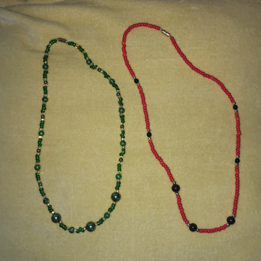 Glass bead necklaces